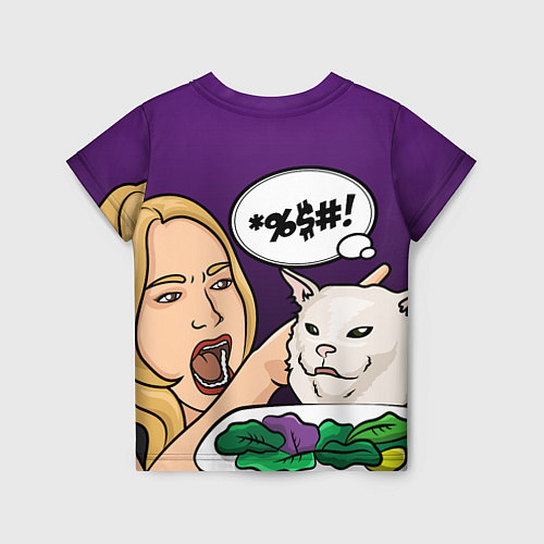 Детская футболка Woman yelling at a cat / 3D-принт – фото 2