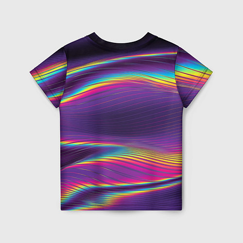 Детская футболка Разноцветные волнообразные / 3D-принт – фото 2