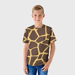Футболка детская Окрас жирафа, цвет: 3D-принт — фото 2