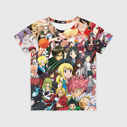 Футболка детская Аниме коллаж, цвет: 3D-принт