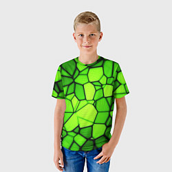Футболка детская Зеленая мозаика, цвет: 3D-принт — фото 2