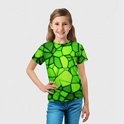 Футболка детская Зеленая мозаика, цвет: 3D-принт — фото 2
