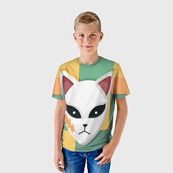 Футболка детская Лисья маска Сабито, цвет: 3D-принт — фото 2