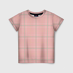 Детская футболка Шотландка Розовая