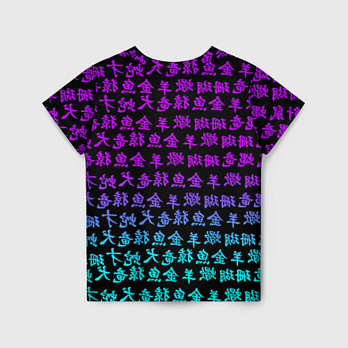 Детская футболка НЕОНОВЫЕ ИЕРОГЛИФЫ / 3D-принт – фото 2