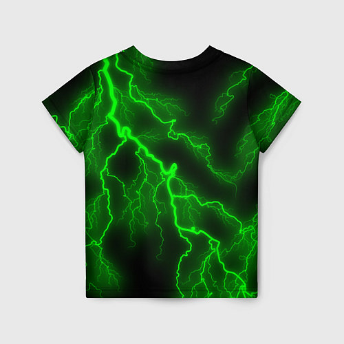 Детская футболка МОЛНИЯ GREEN NEON / 3D-принт – фото 2
