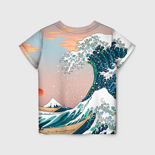 Детская футболка Большая волна в канагаве / 3D-принт – фото 2