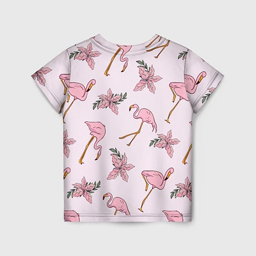 Детская футболка Розовый фламинго / 3D-принт – фото 2