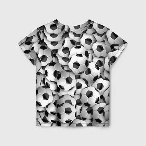 Детская футболка Футбольные мячи много / 3D-принт – фото 2