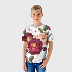 Футболка детская Розы, цвет: 3D-принт — фото 2