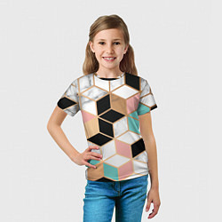 Футболка детская Кубики, цвет: 3D-принт — фото 2