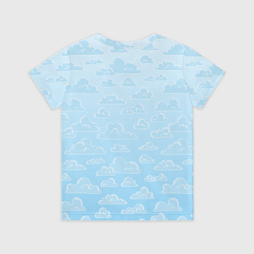 Детская футболка Очень светлые голубые облака / 3D-принт – фото 2