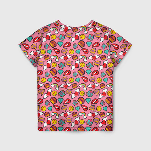 Детская футболка Губы Смайлы Любовь / 3D-принт – фото 2