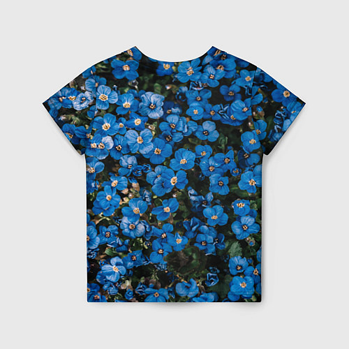 Детская футболка Поле синих цветов фиалки лето / 3D-принт – фото 2