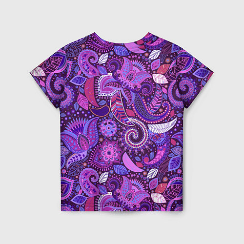 Детская футболка Фиолетовый этнический дудлинг / 3D-принт – фото 2