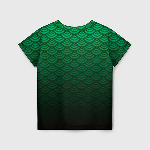 Детская футболка Узор зеленая чешуя дракон / 3D-принт – фото 2