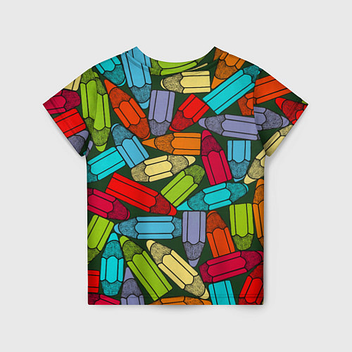 Детская футболка Детские цветные карандаши арт / 3D-принт – фото 2