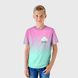 Футболка детская Облака, цвет: 3D-принт — фото 2