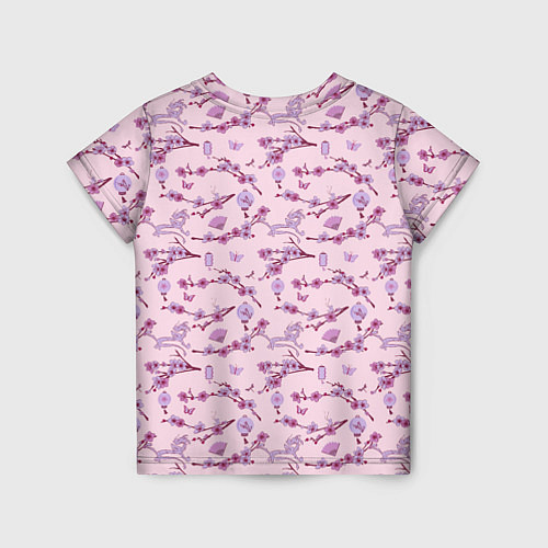 Детская футболка Mulan Flowers Pattern / 3D-принт – фото 2