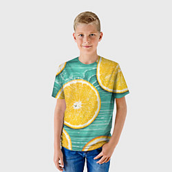 Футболка детская Апельсины, цвет: 3D-принт — фото 2