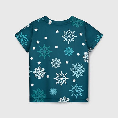 Детская футболка Зимние снежинки / 3D-принт – фото 2