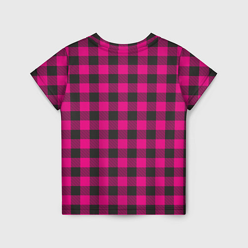 Детская футболка Розовая клетка / 3D-принт – фото 2