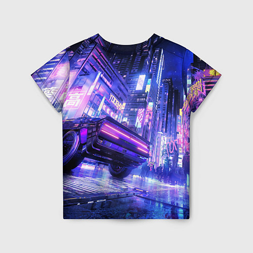 Детская футболка Cyberpunk city / 3D-принт – фото 2
