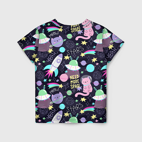 Детская футболка Коты-космонавты / 3D-принт – фото 2
