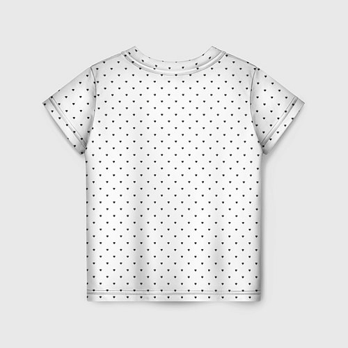 Детская футболка Сердечки черные на белом / 3D-принт – фото 2