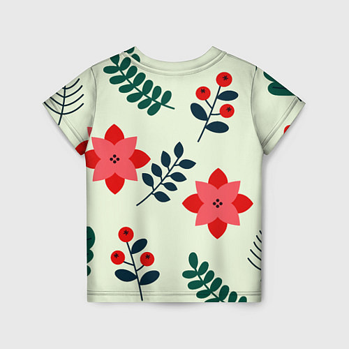 Детская футболка Цветы, ягоды, листья / 3D-принт – фото 2