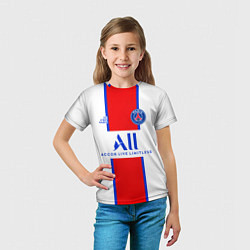 Футболка детская PSG, выездная сезон 2021, цвет: 3D-принт — фото 2