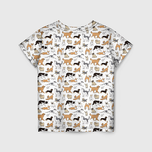 Детская футболка Узор собаки много / 3D-принт – фото 2