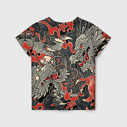 Детская футболка Самурай Якудза, драконы / 3D-принт – фото 2