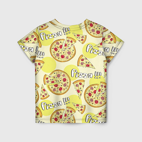 Детская футболка Узор - Пицца на желтом / 3D-принт – фото 2