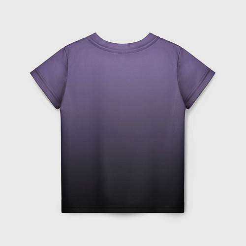 Детская футболка Черный кот на фиолетовом / 3D-принт – фото 2