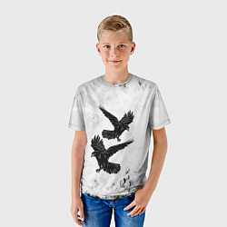 Футболка детская Gothic crows, цвет: 3D-принт — фото 2