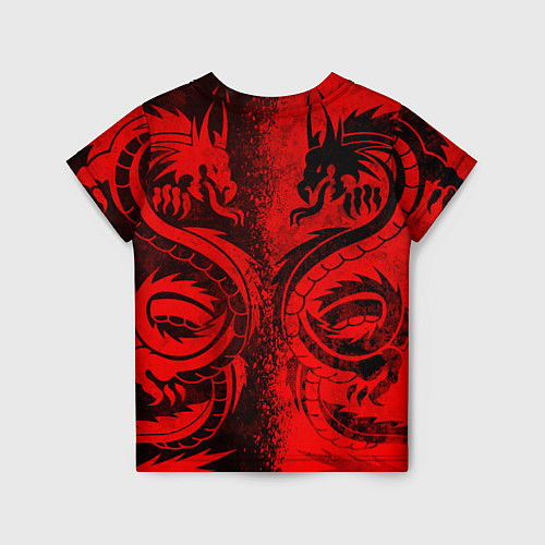 Детская футболка BLACK RED DRAGONS TATOO / 3D-принт – фото 2