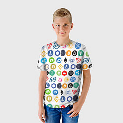 Футболка детская BITCOIN PATTERN БИТКОИН Z, цвет: 3D-принт — фото 2