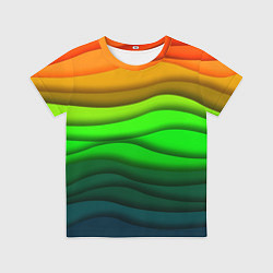 Футболка детская Цветные волны, цвет: 3D-принт