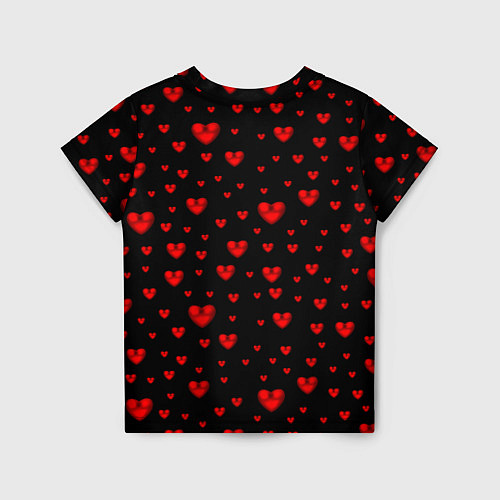 Детская футболка Красные сердца / 3D-принт – фото 2