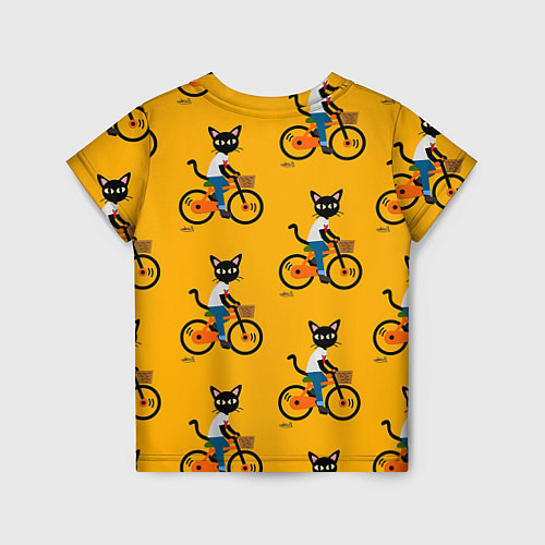 Детская футболка Котики на велосипедах / 3D-принт – фото 2