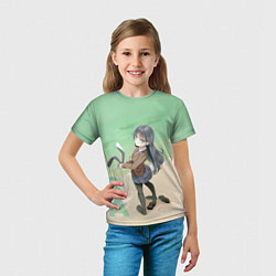 Футболка детская Bunny a Girl, цвет: 3D-принт — фото 2