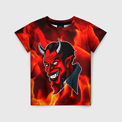 Футболка детская The devil is on fire, цвет: 3D-принт