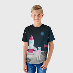 Футболка детская Астронавт покоряет космос, цвет: 3D-принт — фото 2