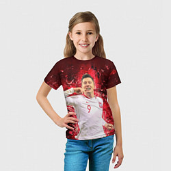 Футболка детская Lewandowski Левандовски 9, цвет: 3D-принт — фото 2
