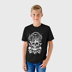 Футболка детская Черепа и Вороны Skulls Raven, цвет: 3D-принт — фото 2