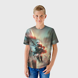 Футболка детская 2B Nier Automata Z, цвет: 3D-принт — фото 2