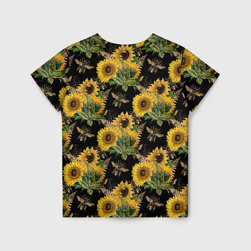 Детская футболка Fashion Sunflowers and bees / 3D-принт – фото 2