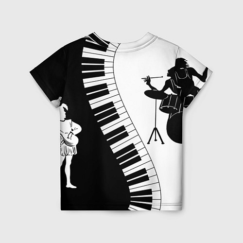 Детская футболка Черно Белое пианино / 3D-принт – фото 2