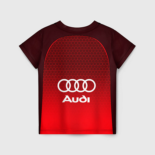 Детская футболка AUDI красная сетка / 3D-принт – фото 2